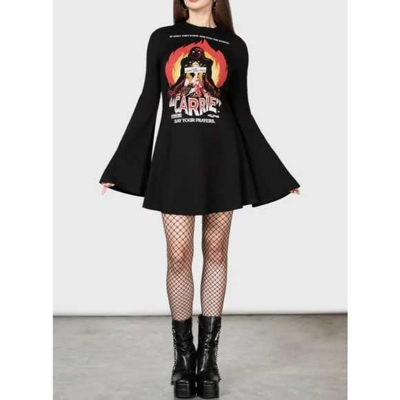 Killstar Creepy Carrie Skater Dress - Picture 3 of 6